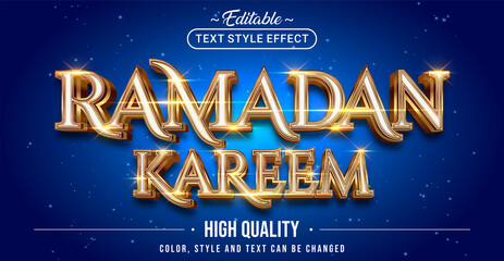 Editable text style effect - Ramadan Kareem text style theme.
