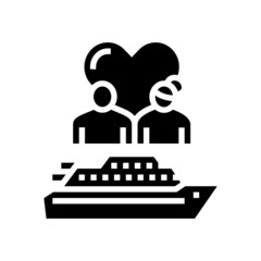 cruise for two glyph icon vector. cruise for two sign. isolated contour symbol black illustration