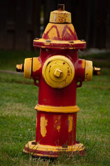 Colorful red fire hydrant