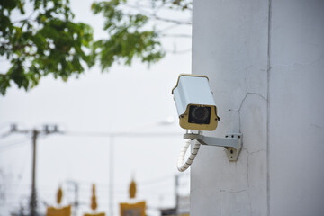 security camera on a wall