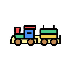 train wooden toy color icon vector. train wooden toy sign. isolated symbol illustration
