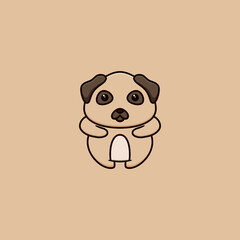 Cute Pug Dog Sublimation Design