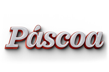 3D Easter logo, Easter word in red and white