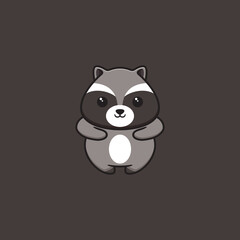 Cute Raccoon Mascot Logo Design