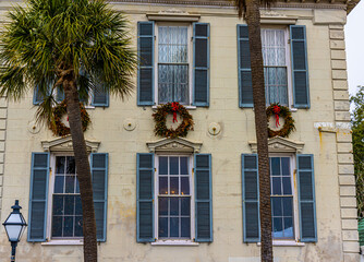 Naklejka premium Pre Colonial Arhitecture in The Historic District, Charleston, South Carolina, USA