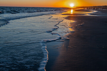 Fototapeta premium Sunset on Isle of Palms Beach, Sullivan's Island, South Carolina, USA