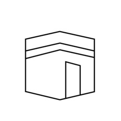 mecca symbol with outline vektor