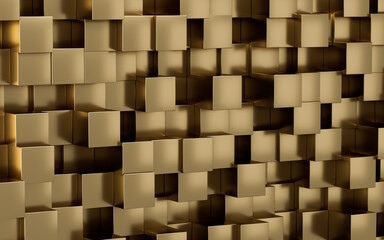 Abstract metal cubes, 3d rendering.