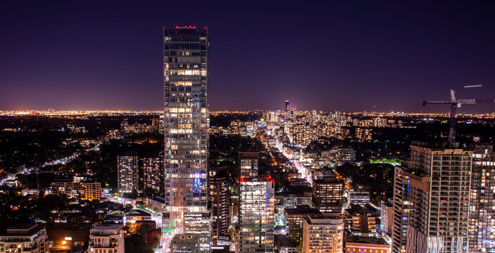 Toronto skyline views at night