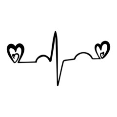 Heartbeat Monitor pulse line icon art for medical applications and websites