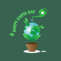 Happy earth day. International mother earth day. Saving our planet