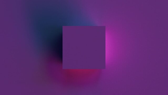 Geometric square with 3d render of light shadows. Minimalistic background with shimmering block of modern interior. Simple mosaic element and trendy digital decoration