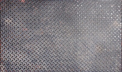 texture of the metal floor in the garage. Steel floor with corrugated surface. metal surface, floor...