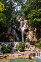 Fototapeta na wymiar Kuang Si Waterfall in Laos