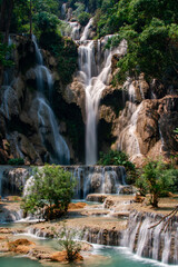 Kuang Si Waterfall in Laos using slow shutter speed