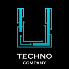 Letter u technology vector logo template. Suitable for technology, digital, web, link, internet, media etc