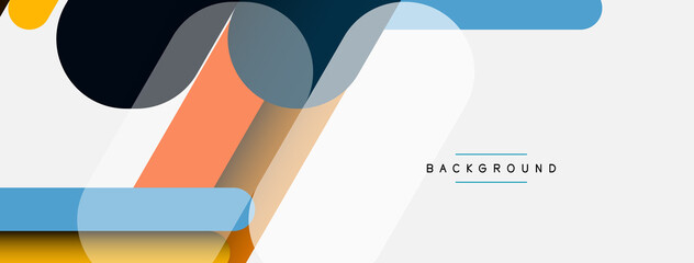 Abstract background. Round shapes, lines compositions on grey backdrop. Vector illustration for wallpaper banner background or landing page