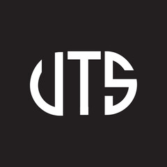 Fototapeta premium UTS letter logo design on black background. UTS creative initials letter logo concept. UTS letter design.