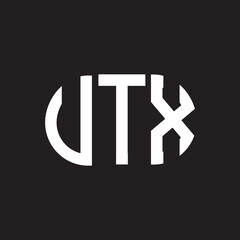 UTX letter logo design on black background. UTX creative initials letter logo concept. UTX letter design.
