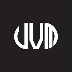 UVM letter logo design on black background. UVM creative initials letter logo concept. UVM letter design.