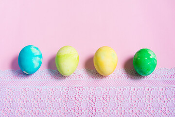 easter eggs in a nest