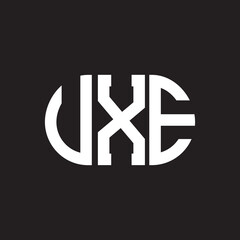 UXE letter logo design on black background. UXE creative initials letter logo concept. UXE letter design.