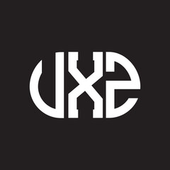 UXZ letter logo design on black background. UXZ creative initials letter logo concept. UXZ letter design.