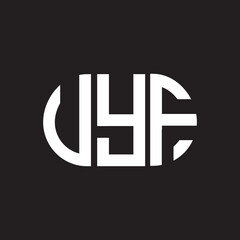 UYF letter logo design on black background. UYF creative initials letter logo concept. UYF letter design.