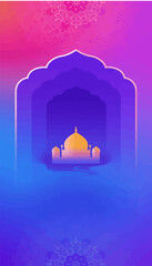 Ramadan Kareem, illustration Vector Outline, Ramazan Greeting Card Drawing, Ramzan Mubarak, Ramadan Arabesque Decoration and Lamps Vector.