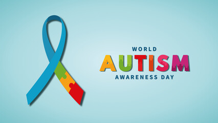 World Autism Awareness Day Banner Background Illustration Vector Template