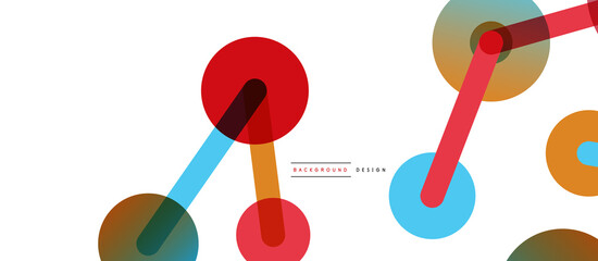 Line points connections geometric abstract background. Circles connected by lines. Trendy techno business template for wallpaper, banner, background or landing