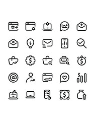 Marketing and Business Icon Set 30 isolated on white background