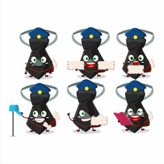 A picture of cheerful black tie postman cartoon design concept