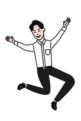 キャリアをイメージさせるジャンプする人のイラスト