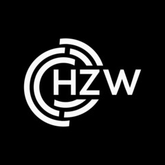 HZW letter logo design on black background. HZW creative initials letter logo concept. HZW letter design.