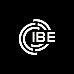 IBE letter logo design on black background. IBE creative initials letter logo concept. IBE letter design.