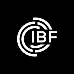 IBF letter logo design on black background. IBF creative initials letter logo concept. IBF letter design.