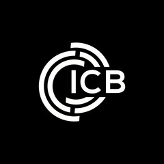 ICB letter logo design on black background. ICB creative initials letter logo concept. ICB letter design.