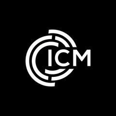 ICM letter logo design on black background. ICM creative initials letter logo concept. ICM letter design.