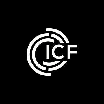 ICF letter logo design on black background. ICF creative initials letter logo concept. ICF letter design.