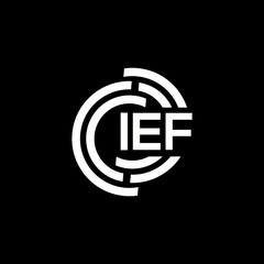 IEF letter logo design on black background. IEF creative initials letter logo concept. IEF letter design.