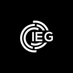 IEG letter logo design on black background. IEG creative initials letter logo concept. IEG letter design.