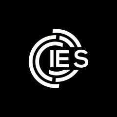 IES letter logo design on black background. IES creative initials letter logo concept. IES letter design.