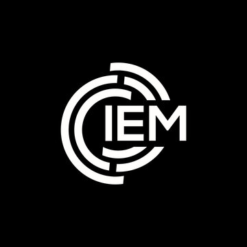 IEM letter logo design on black background. IEM creative initials letter logo concept. IEM letter design.