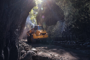 truck in the cave
