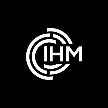 IHM letter logo design. IHM monogram initials letter logo concept. IHM letter design in black background.