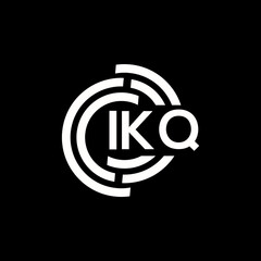 IKQ letter logo design. IKQ monogram initials letter logo concept. IKQ letter design in black background.