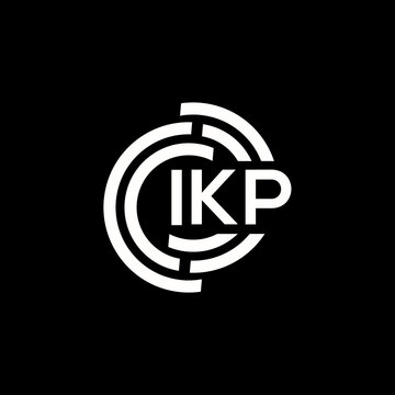 IKP letter logo design. IKP monogram initials letter logo concept. IKP letter design in black background.