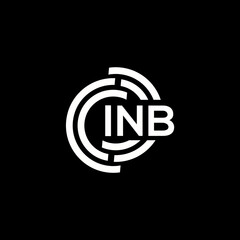 INB letter logo design. INB monogram initials letter logo concept. INB letter design in black background.