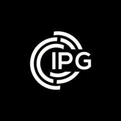 IPG letter logo design. IPG monogram initials letter logo concept. IPG letter design in black background.